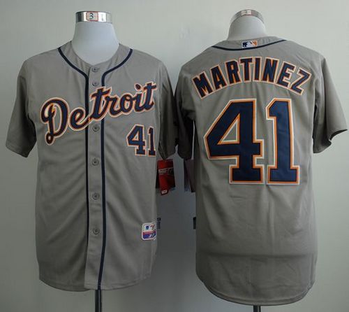 Tigers #41 Victor Martinez Grey Cool Base Stitched MLB Jersey - Click Image to Close